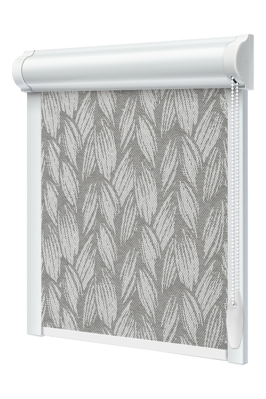 Тканинний ролет закрита система з боковими планками Брейд Графіто сірий, фото 1