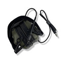 Шумоподаючі навушники активні Earmor М32 mod3 ОЛИВА тактичні, фото 4