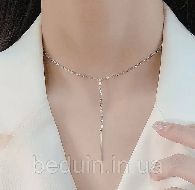 Удлиненная подвеска цепочка на декольте - серебряное покрытие 925 пробы EGYPT SILVER