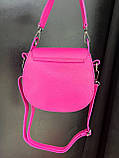 Сумка Virginia Conti Pink італійська з натуральної шкіри жіноча рожевий клатч крос-боді через плече, фото 2