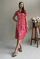 Шифоновое нежное платье с пуговицами с цветочным принтом 44-50 размеры