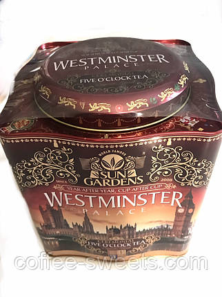 Чай "Sun Gardens" чорний великолистовий Westminster Palace 100 пірамідок у ж/ банці, фото 2