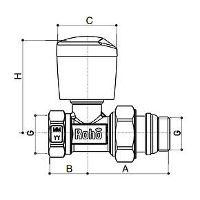 Кран радіаторний Roho R5561-050 - 1/2" прямий (антипротікання) (RO0131), фото 3