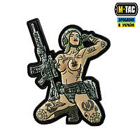 М-ТАС Нашивка Tactical Girl Tattoo Тризуб pvc ММ14, Военная Нашивка пиксель для ВСУ