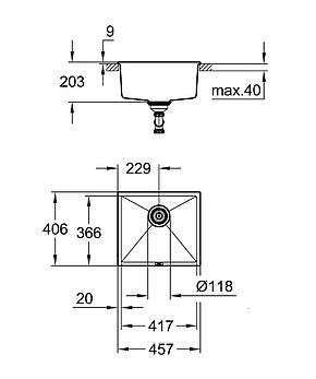 Композитна мийка для кухні Grohe K700U (31653AT0), фото 3