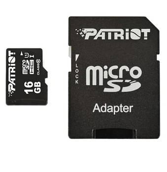 Карта пам'яті Patriot MicroSDXC 16GB UHS-I (Class 10) LX Series +SD adapter