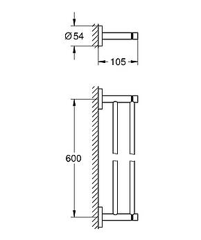 Подвійний тримач для рушників Grohe Essentials New (40802001), фото 4