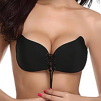 Силіконовий невидимий бюстгалтер Fly Bra Рush Up Black Size XL