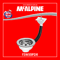 Злив для кухонної мийки з горизонтальним переливом і сіткою з неіржавкої сталі 1 1/2x113 мм FSW50PDR McALPINE