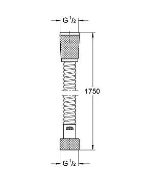 Душовий шланг 1750 Grohe Relexaflex Metal (28139000), фото 3