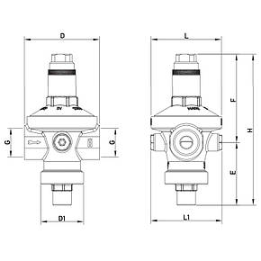 Редуктор тиску Roho R1203-075 - 3/4" ВВ, PN16 (1,5-7 бар) мембранний (RO0148), фото 3