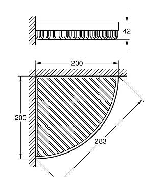 Велика кутова поличка-решітка Grohe Selection Cube (40809000), фото 3