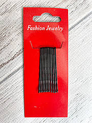 Невидимки чорні хвилясті 4 см 10 шт./набір короткі