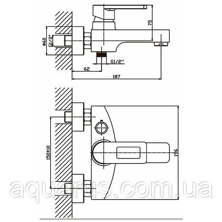 Змішувач для ванни Haiba GUDINI 009 (HB0149), фото 2