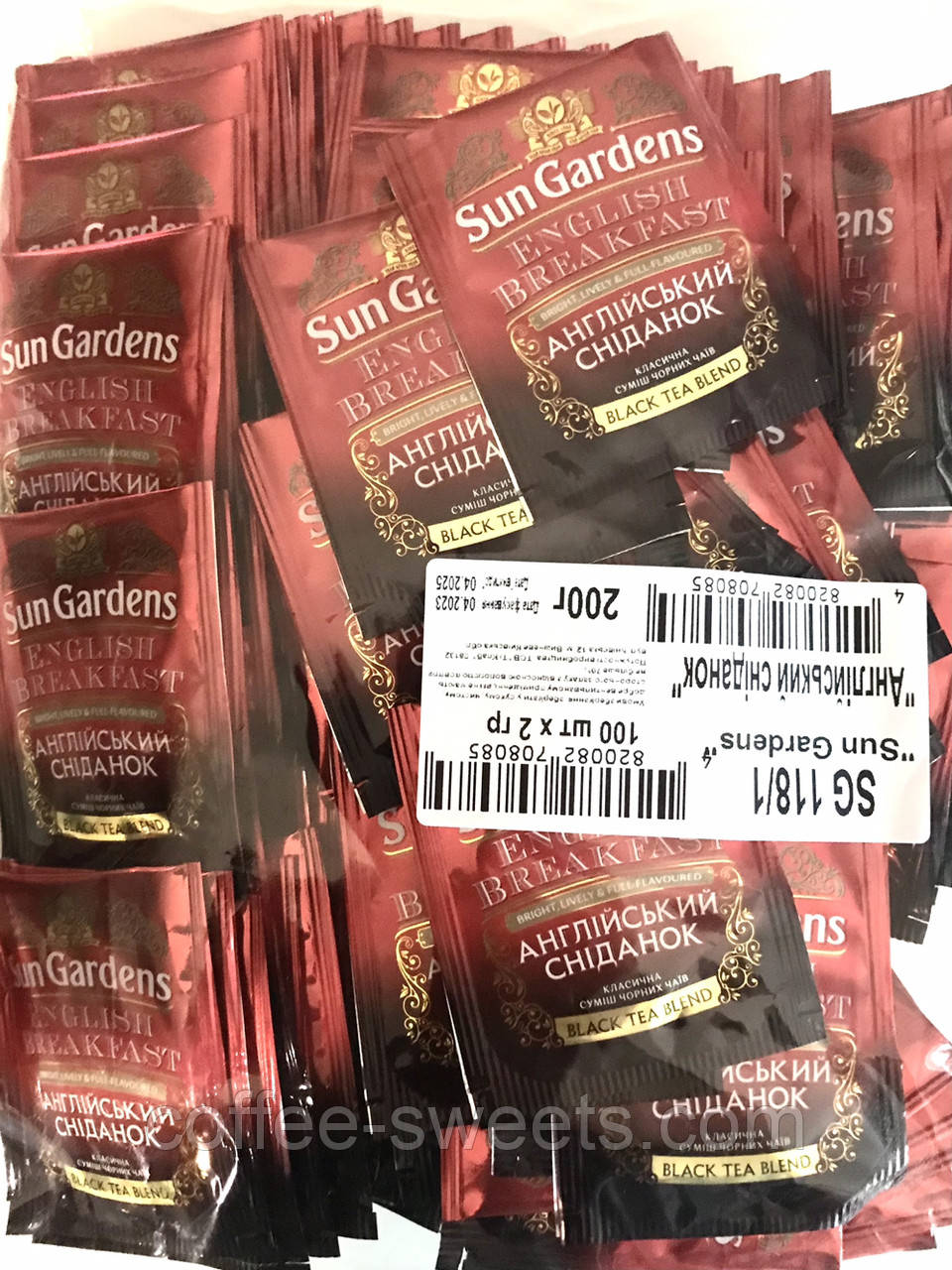 Чай Sun Gardens English Breakfast 100 пакетів м'яке паковання