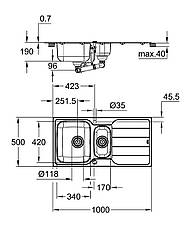 Мийка для кухні із нержавіючої сталі Grohe K500 (31572SD1), фото 5
