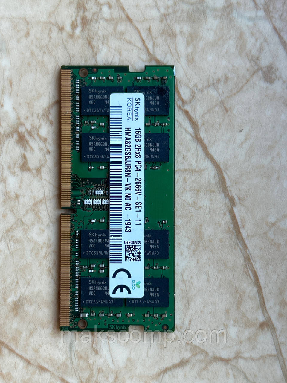 Пам'ять Hynix 16Gb PC4-2666V DDR4 (HMA82GS6JJR8N) So-Dimm