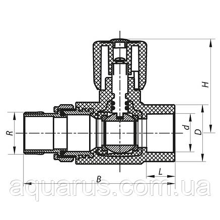 Кран радіаторний 20x1/2 прямий PPR KOER K0159.PRO (KP0204), фото 2