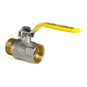 Кран кульовий KOER KR.215.G - 1 1/4" FM ГШВ YELLOW, ручка "важіль" жовта (KR0125), фото 4