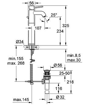 Змішувач на стільницю для раковини XL-розміру Grohe BauClassic (32868000), фото 4