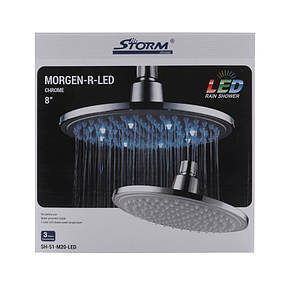 Лійка для душу стельова STORM SH-51-M20-LED (ST0027), фото 3