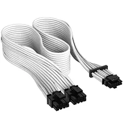 Кабель для компютерних комплектуючих Corsair CP-8920332 Premium Individually Sleeved White 12+4pin PCIe Gen 5 12VHPWR 600W cable,