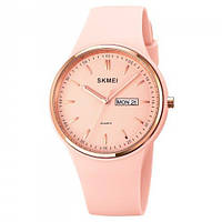 Стильные женские кварцевые розовые часы скмей, Качественные наручные часы Skmei 1747PK Pink