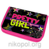 Пенал шкільний "LEADER - Красива дівчинка" 21х13,5х4см.
