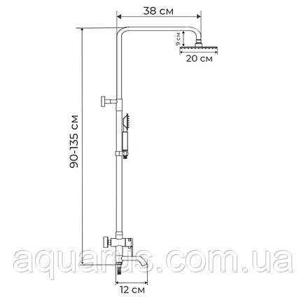 Душова колона зі змішувачем (нерж.сталь) MIXXUS NOX-009-J (SS0038), фото 3
