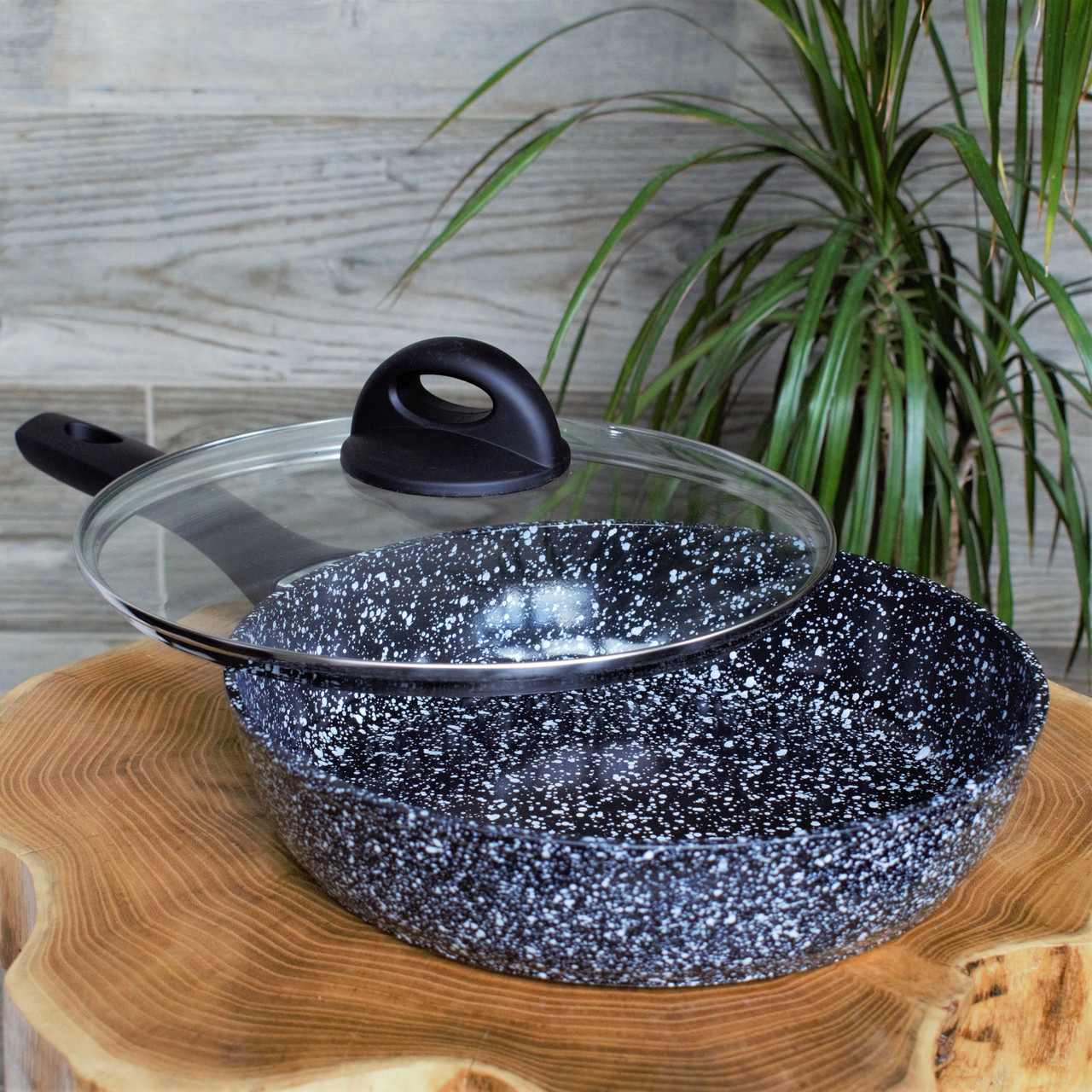 Сковорода з гранітним покриттям 22см Edenber eb-3437 з кришкою