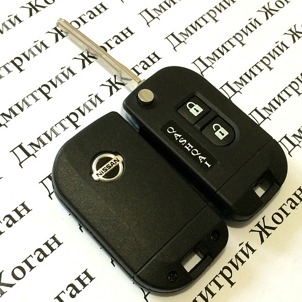 Корпус выкидного автоключа для Nissan Quashqai (Ниссан) 2 кнопки - фото 2 - id-p112356915