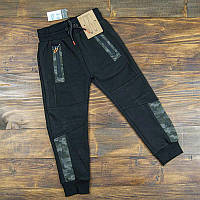Черные трикотажные спортивные штаны с вставками милитари Primark 3-4 года рост 104см