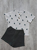 Костюм муслиновый детский для мальчика (футболка и шорты) КMXFSH-4