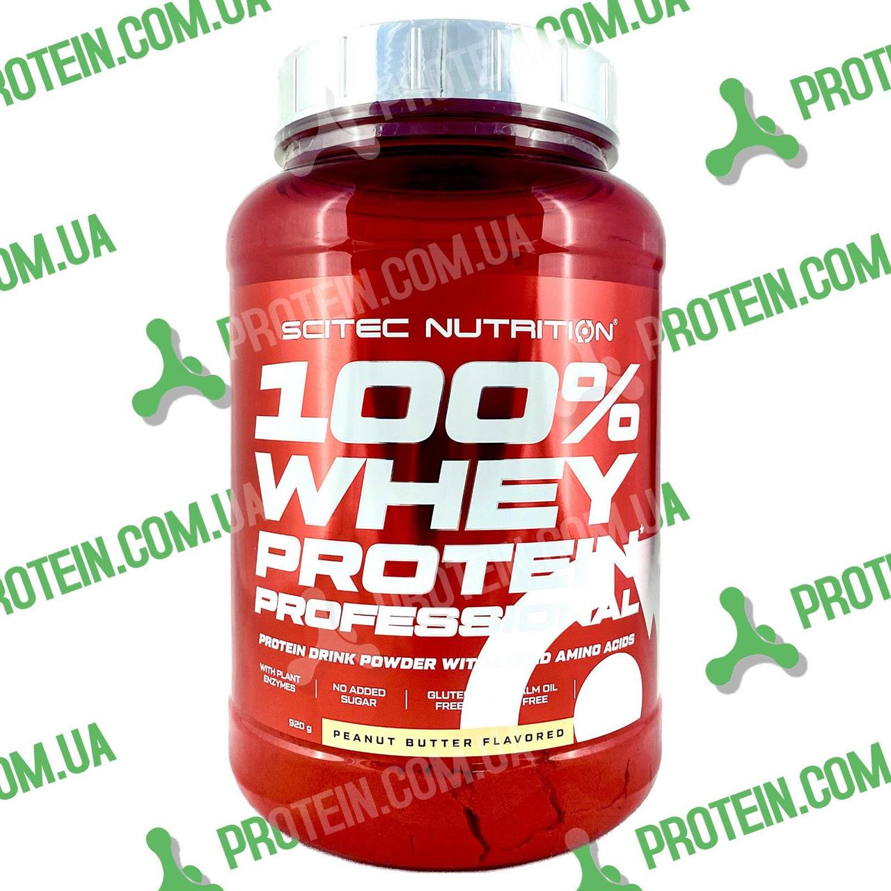 Протеїн Scitec Nutrition 100% Whey Protein Professional 920 г Peanut Butter Арахісове Масло