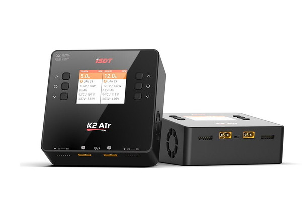 Зарядний пристрій універсальний дуо ISDT K2 AIR 20A AC/DC 200W/500W з блоком живлення