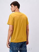 M-3XL. Чоловіча базова однотонна футболка 100% Cotton, м'який та приємний бавовняний матеріал - жовта, фото 5