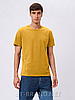 M-3XL. Чоловіча базова однотонна футболка 100% Cotton, м'який та приємний бавовняний матеріал - жовта, фото 7