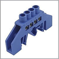 Шина универсальная изолированная «N» на DIN-рейку 6х9 - 4 отверстия