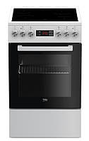 Плита электрическая Beko FSM57300GW - стеклокерамика/50х60 см/4 зоны/7 функц/дисплей/60л/белый