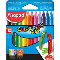 Карандаши цветные Maped Color Peps Wax Crayons воскові 12 кольорів (MP.861011) - Топ Продаж!