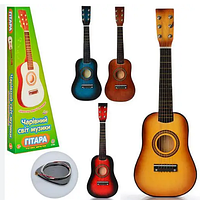 Дерев'яна дитяча шестиструнна гітара з медіатором МЕТR+M 1369