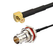 Кабель антенний BNC Female (мама) - MCX кутовий 20см перехідник пігтейл для роутерів антен модемів GPS модулів, фото 2
