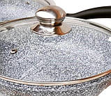 Сковорода глибока Edenberg EB-8022 3.3 л гранітне покриття зі скляною кришкою 28 см, фото 4