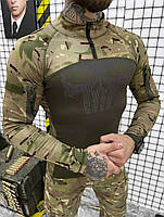 Боевая рубашка Каратель мультикам с длинным рукавом, Убакс летний военный полевой, S/M