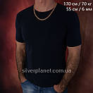 Срібний ланцюжок позолота 585 проби. Цепочка срібло бісмарк з напиленням золота. 60 см, фото 2