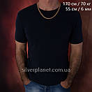 Срібний ланцюжок позолота 585 проби. Цепочка срібло бісмарк з напиленням золота. 60 см, фото 9