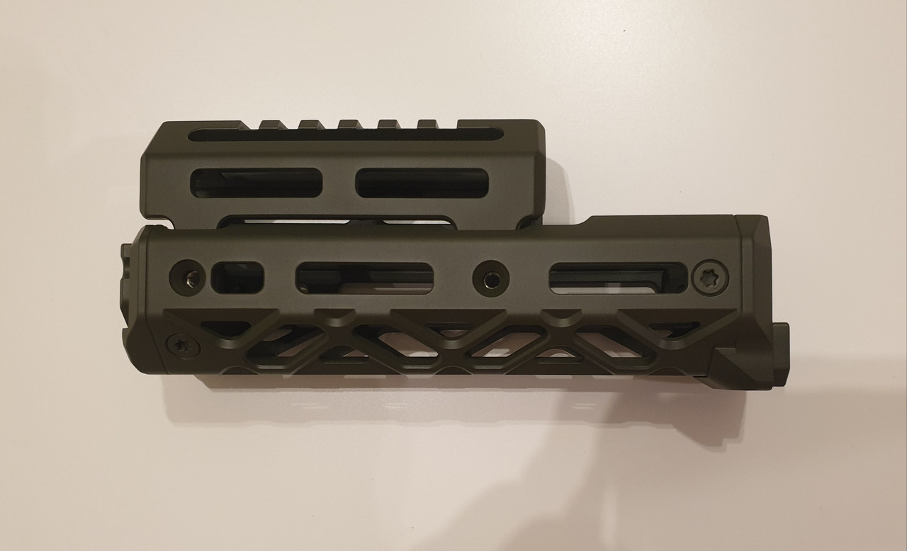 Алюмінієва цівка для Ак74, Акм M-lok коротка Олива, фото 1
