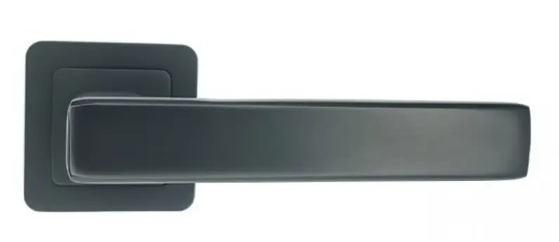 Ручка дверна міжкімнатна на квадратній розетці TRION ЦАМ FLASH 74 Black