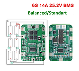 BMS 6S 14A 25.2-26V плата захисту з балансиром Li-Ion 18650 (Контролер заряду/розряджання), фото 4