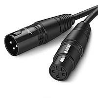 Мікрофонний кабель Ugreen AV130 XLR Male to Female Microphone Cable (Чорний, 5 м).